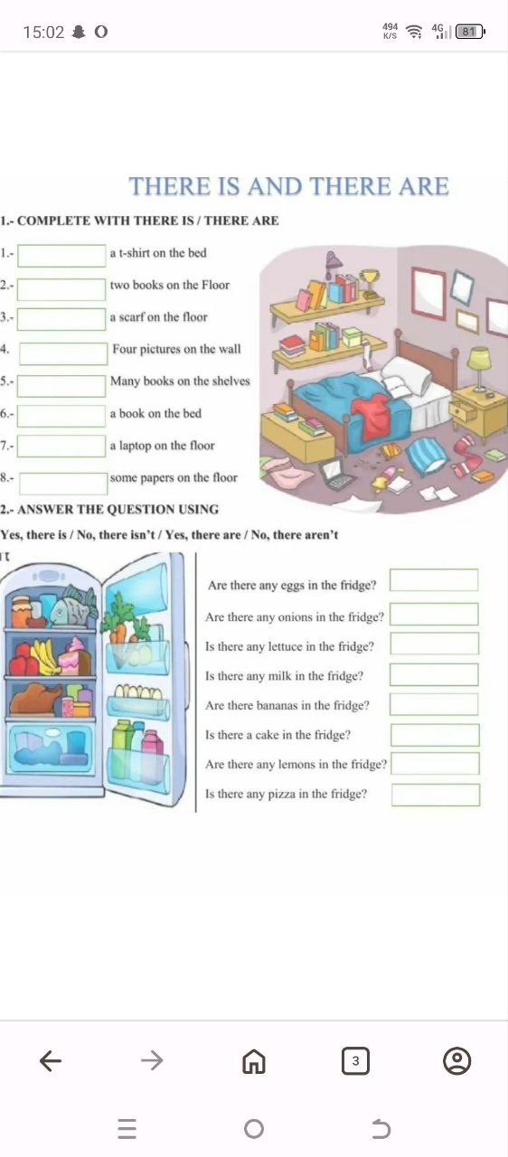Фото задания: Answer the question using Yes, there is / No, there isn't / Yes, there are / No, there aren't: 1. Are there any eggs in the…