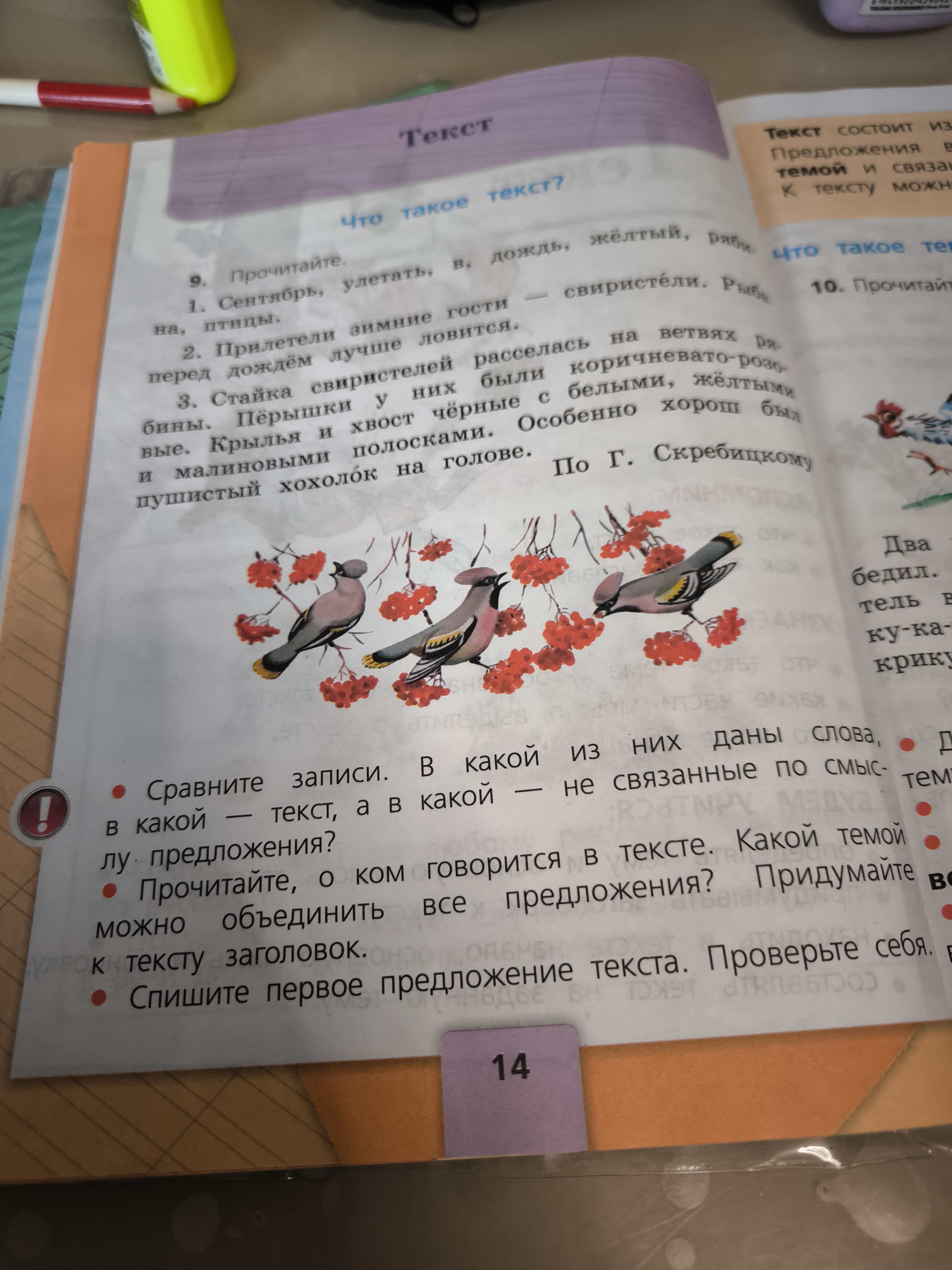 Фото задания: Спишите первое предложение текста. Проверьте себя.