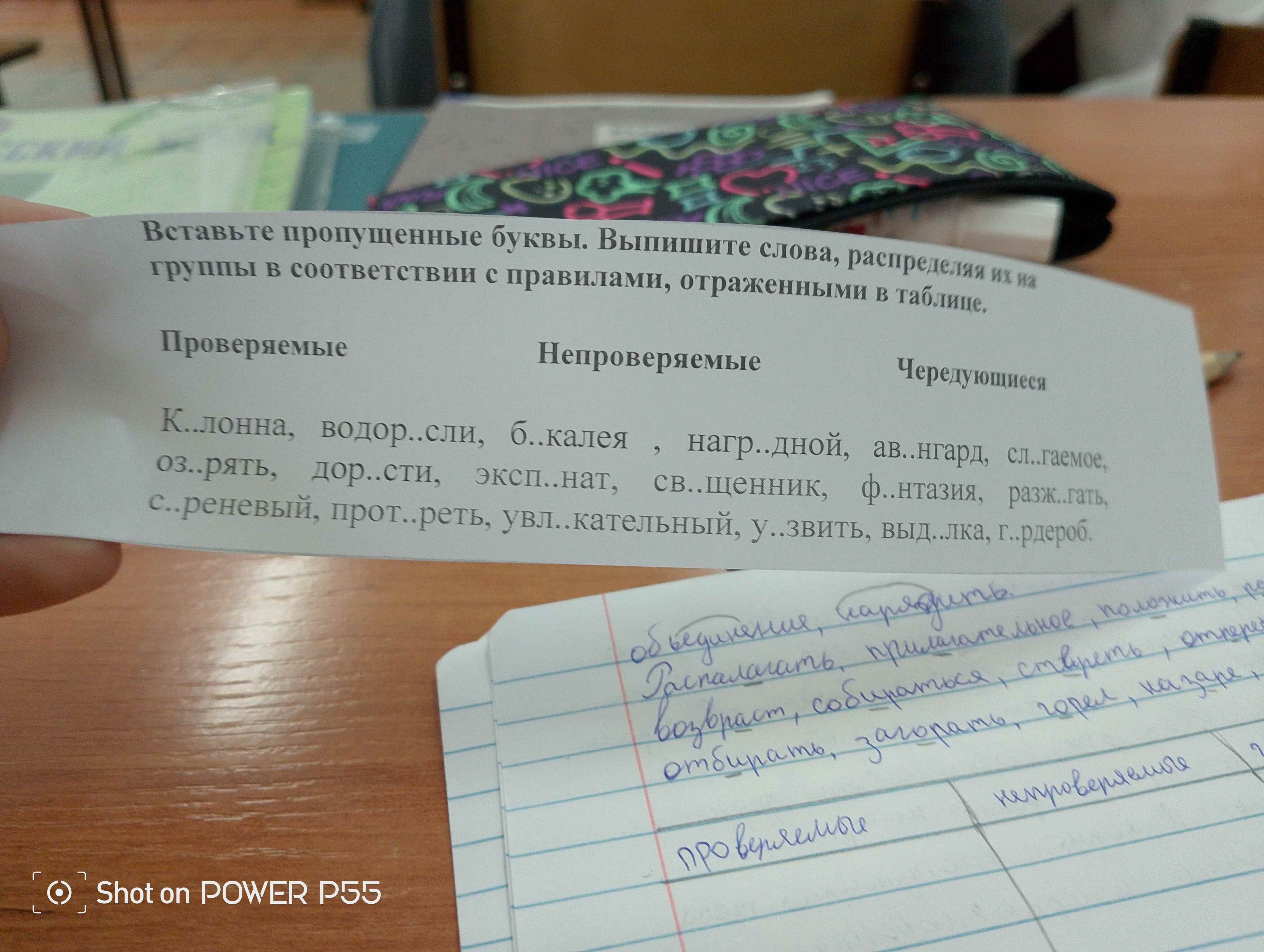 Фото задания: Вставьте пропущенные буквы. Выпишите слова, распределяя их на группы в соответствии с правилами, отраженными в таблице:…
