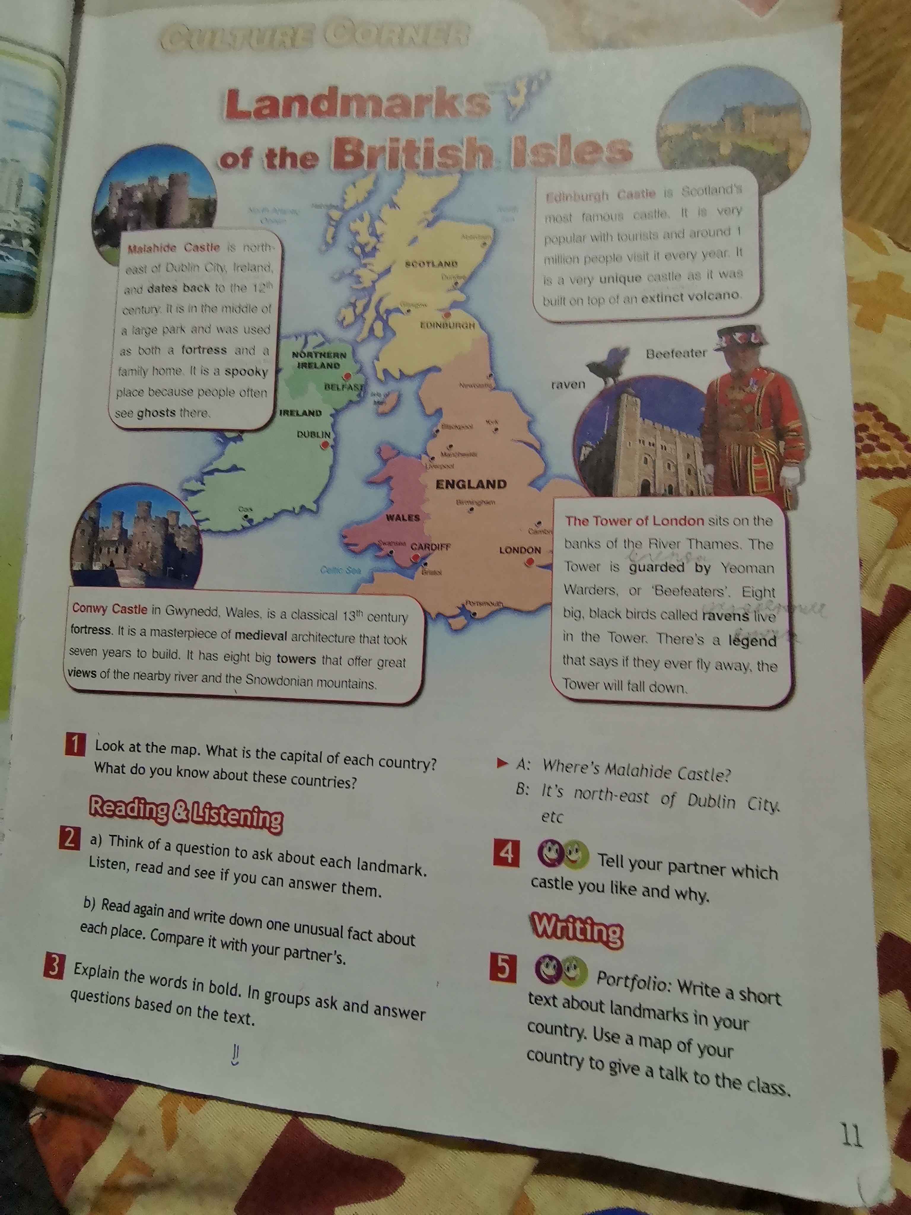 Фото задания: 1. Look at the map. What is the capital of each country? What do you know about these countries?