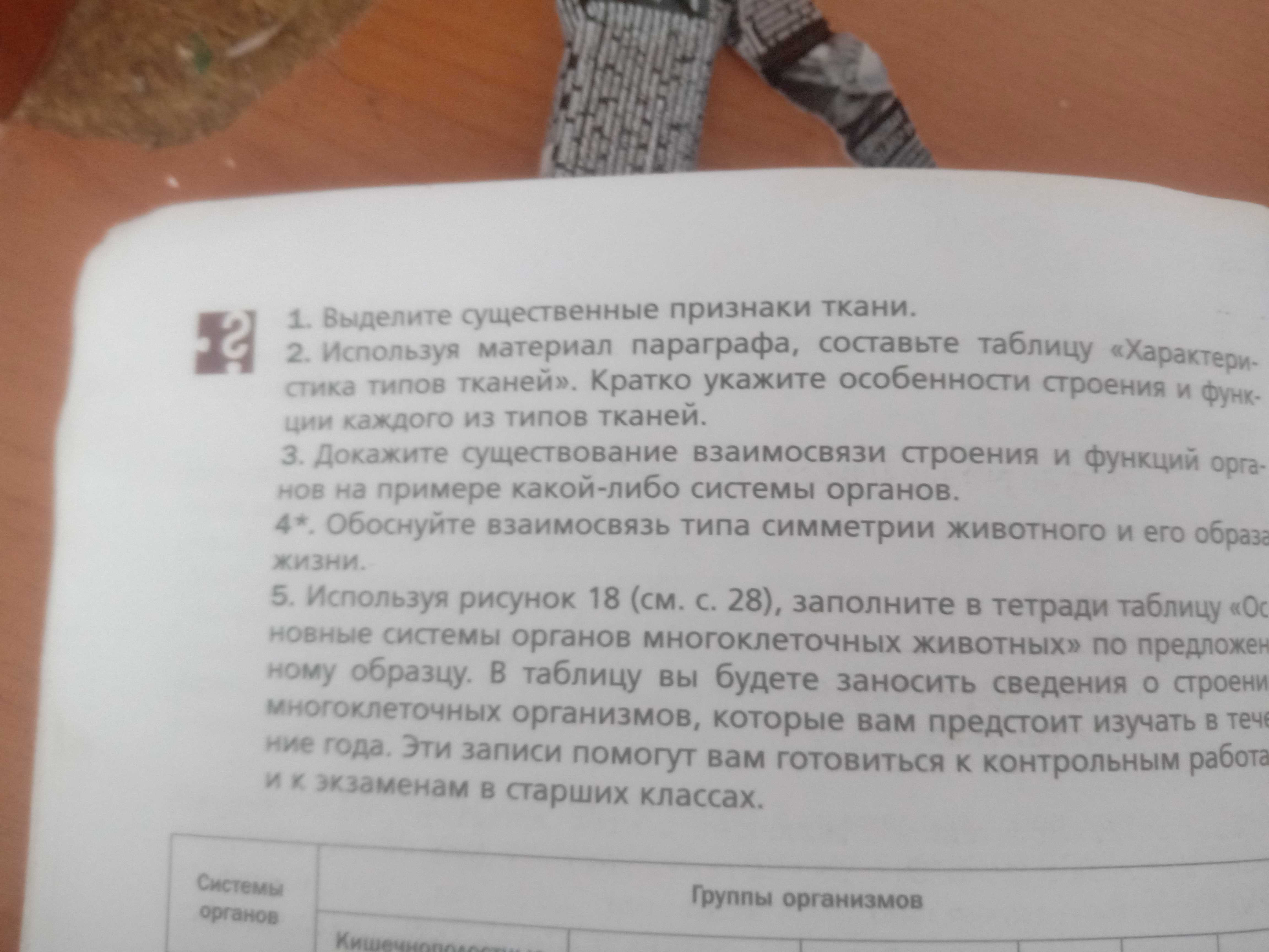 Фото задания: 1. Выделите существенные признаки ткани.