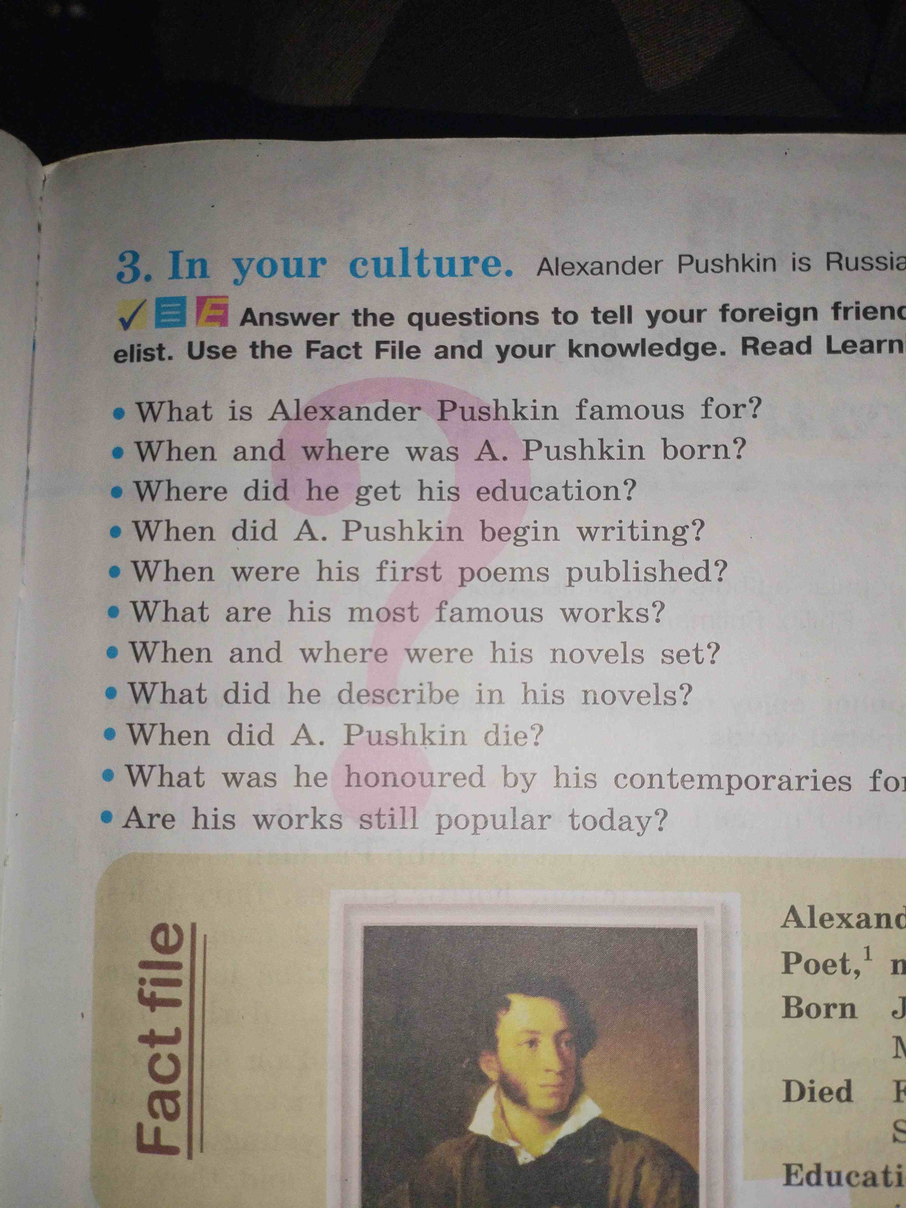 Фото задания: What did he describe in his novels?