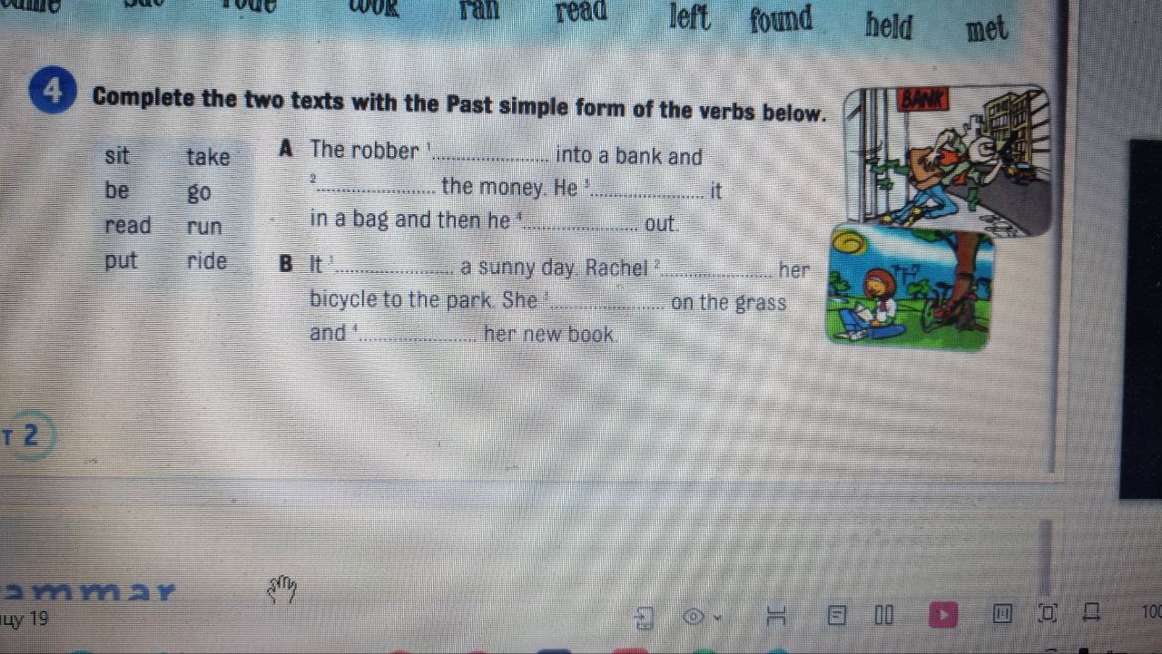Фото задания: Complete the two texts with the Past simple form of the verbs below.