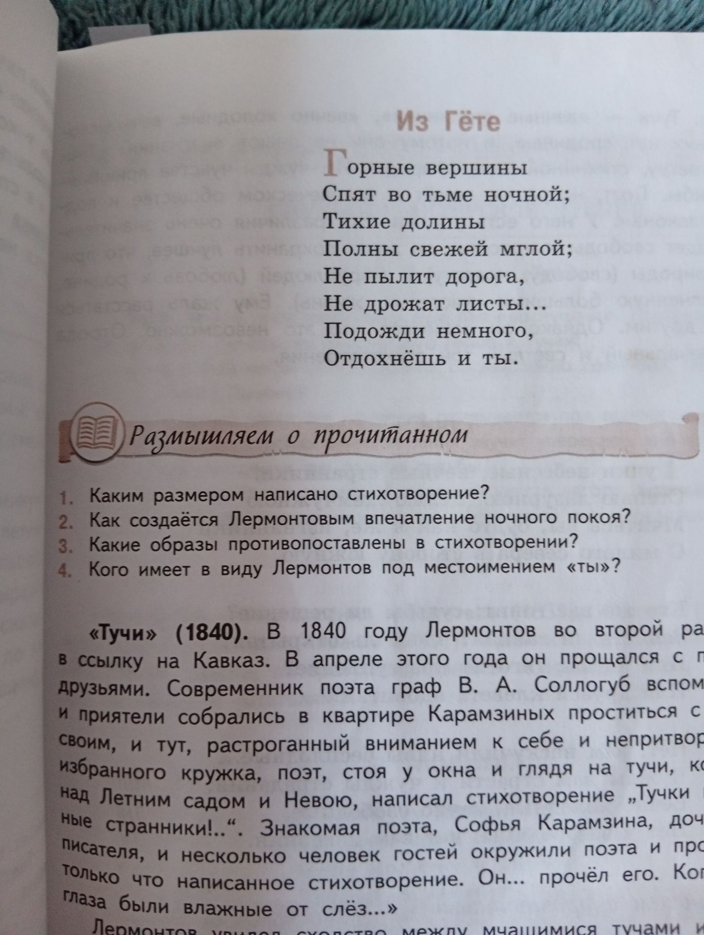 Фото задания: 4. Кого имеет в виду Лермонтов под местоимением «ты»?