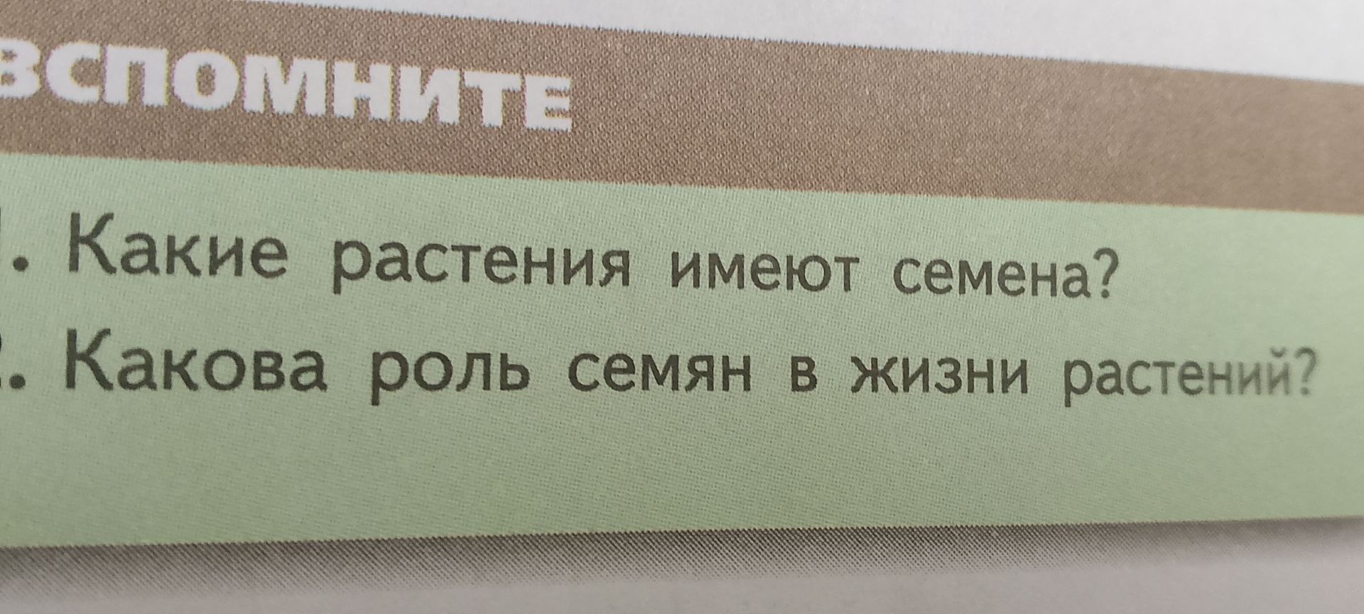 Фото задания: 1. Какие растения имеют семена?