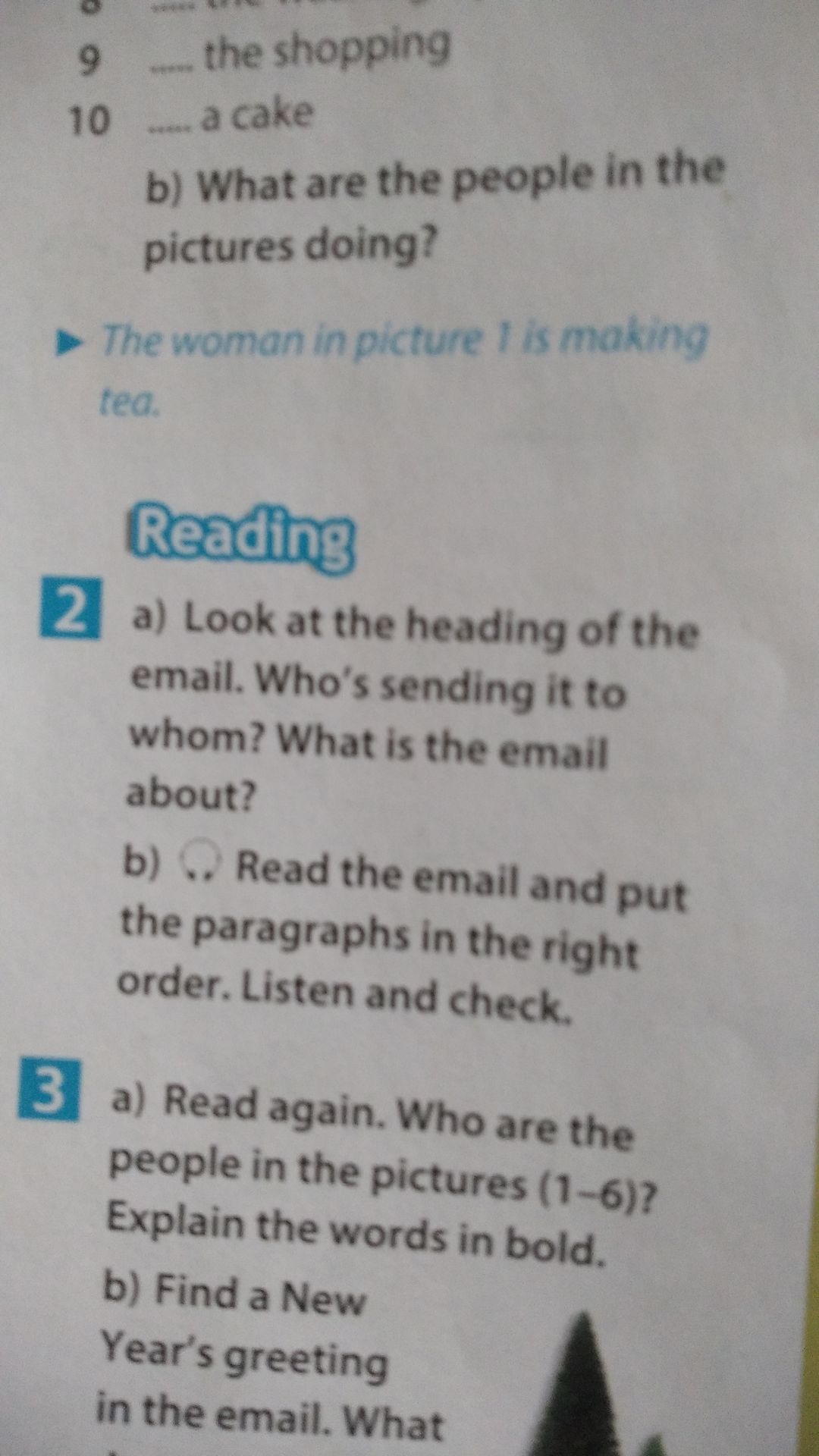 Фото задания: b) Read the email and put the paragraphs in the right order. Listen and check.