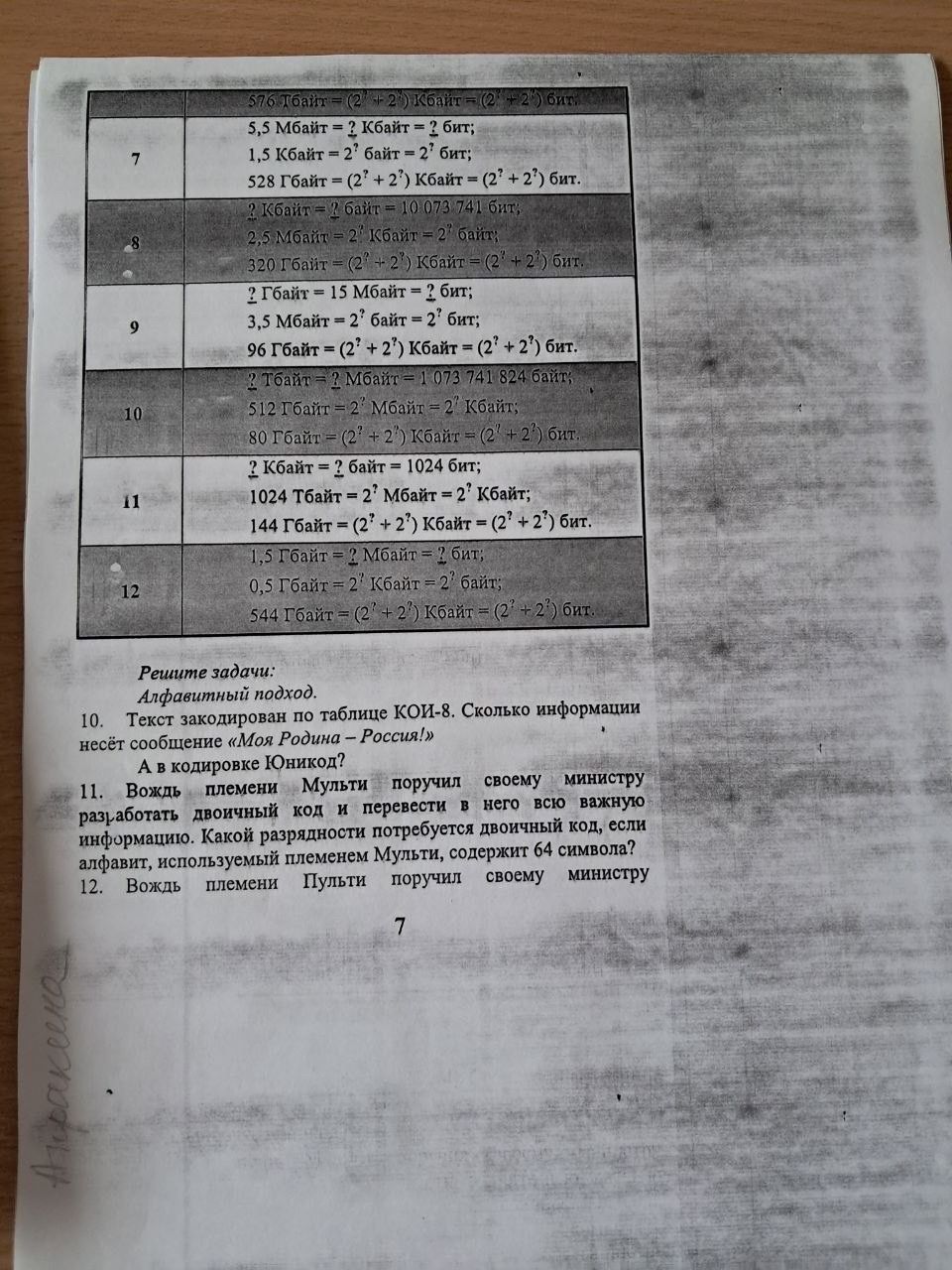 Фото задания: 11. Вождь племени Мульти поручил своему министру разработать двоичный код и перевести в него всю важную информацию. Какой…