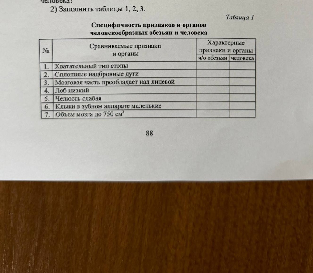 Фото задания: Заполнить таблицы 1, 2, 3.