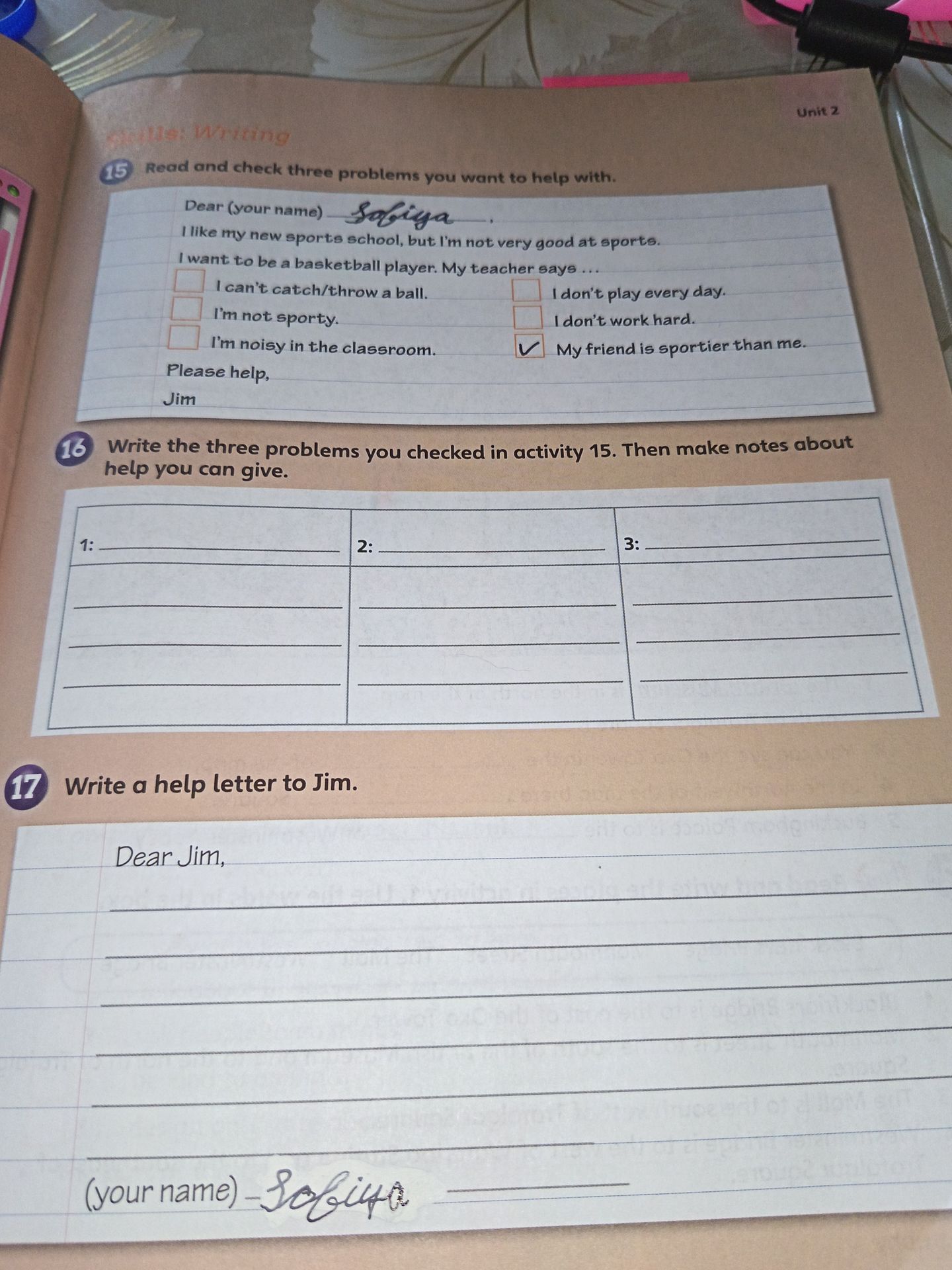 Фото задания: Write a help letter to Jim.