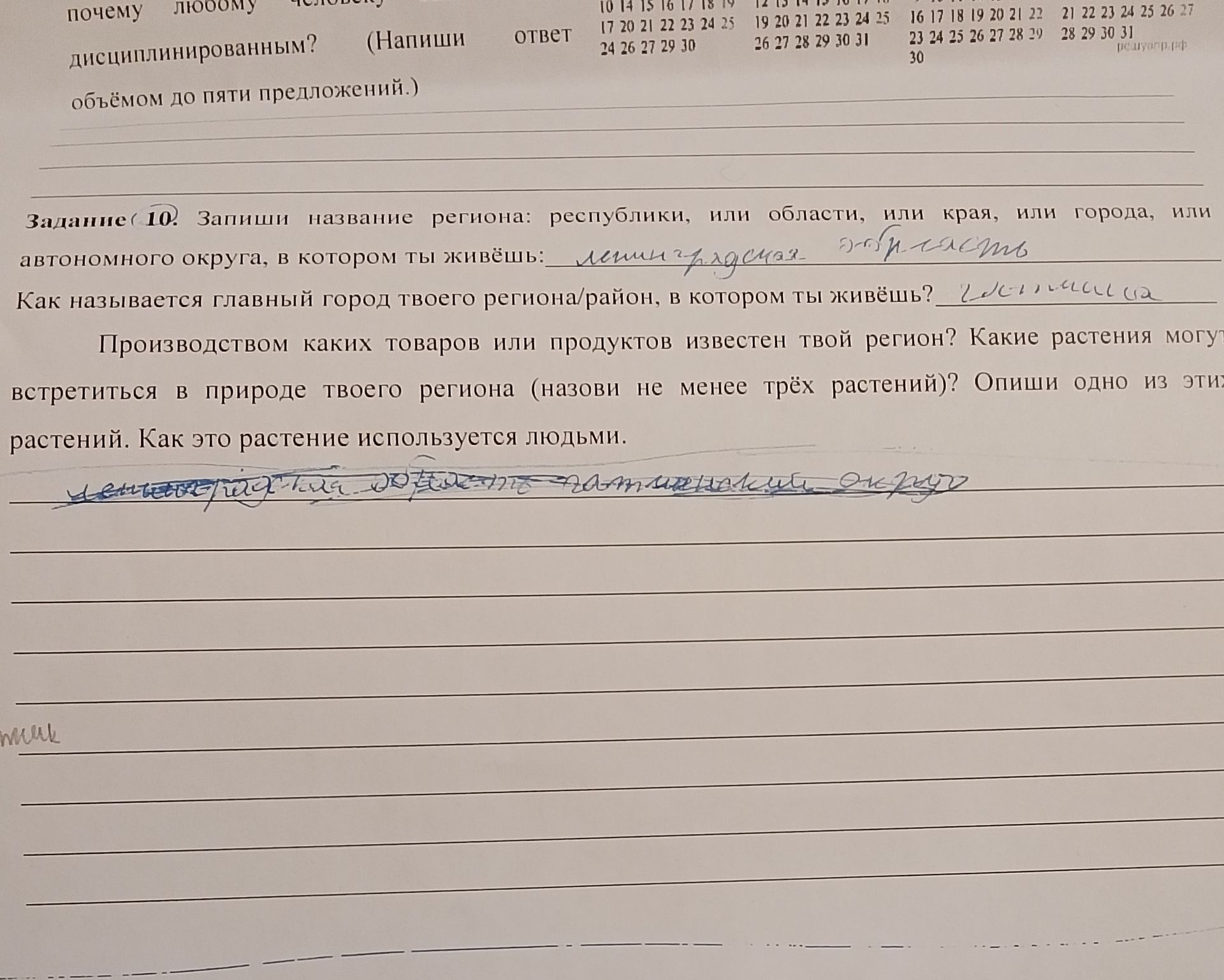 Фото задания: Запиши название региона: республики, или области, или края, или города, или автономного округа, в котором ты живёшь: