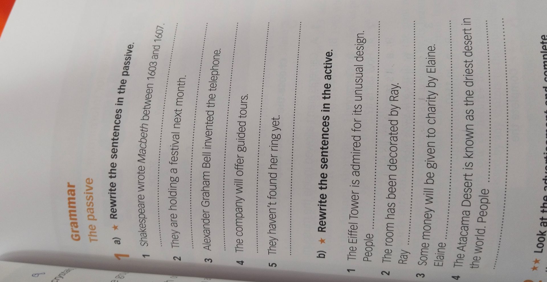 Фото задания: Rewrite the sentences in the active.