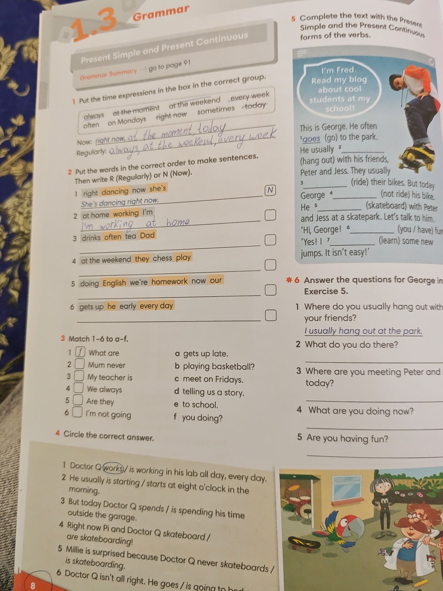 Фото задания: 5 Complete the text with the Present Simple and the Present Continuous forms of the verbs.