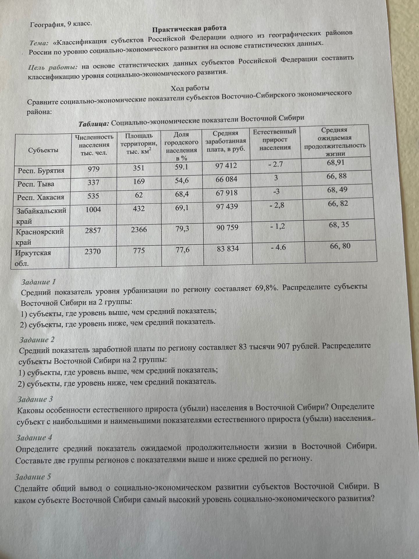 Фото задания