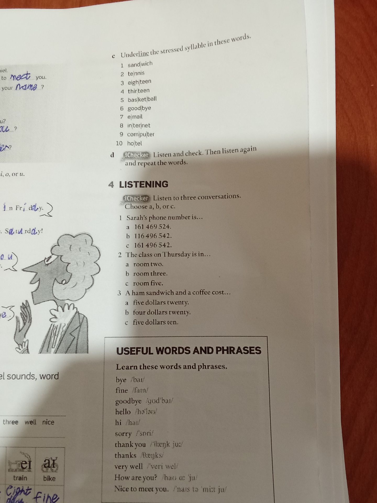 Фото задания: Listen and check. Then listen again and repeat the words.