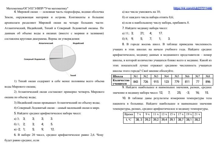 Фото задания: 7. Найдите медиану набора чисел: a) 11; 3; 21; 4; 17. b) 8; 9; 5; 7; 1; 3.