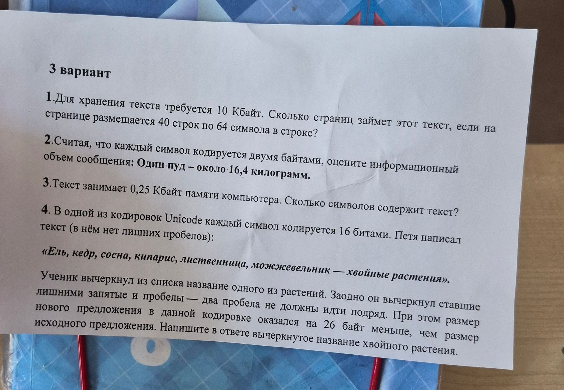Фото задания