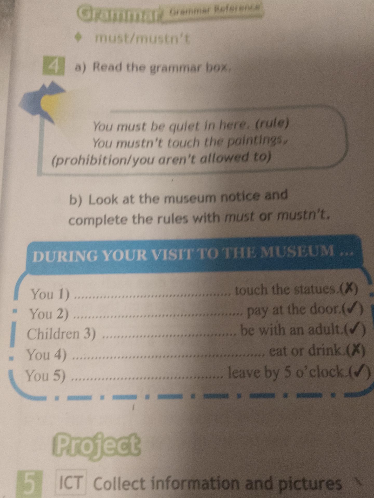 Фото задания: 4. a) Read the grammar box.