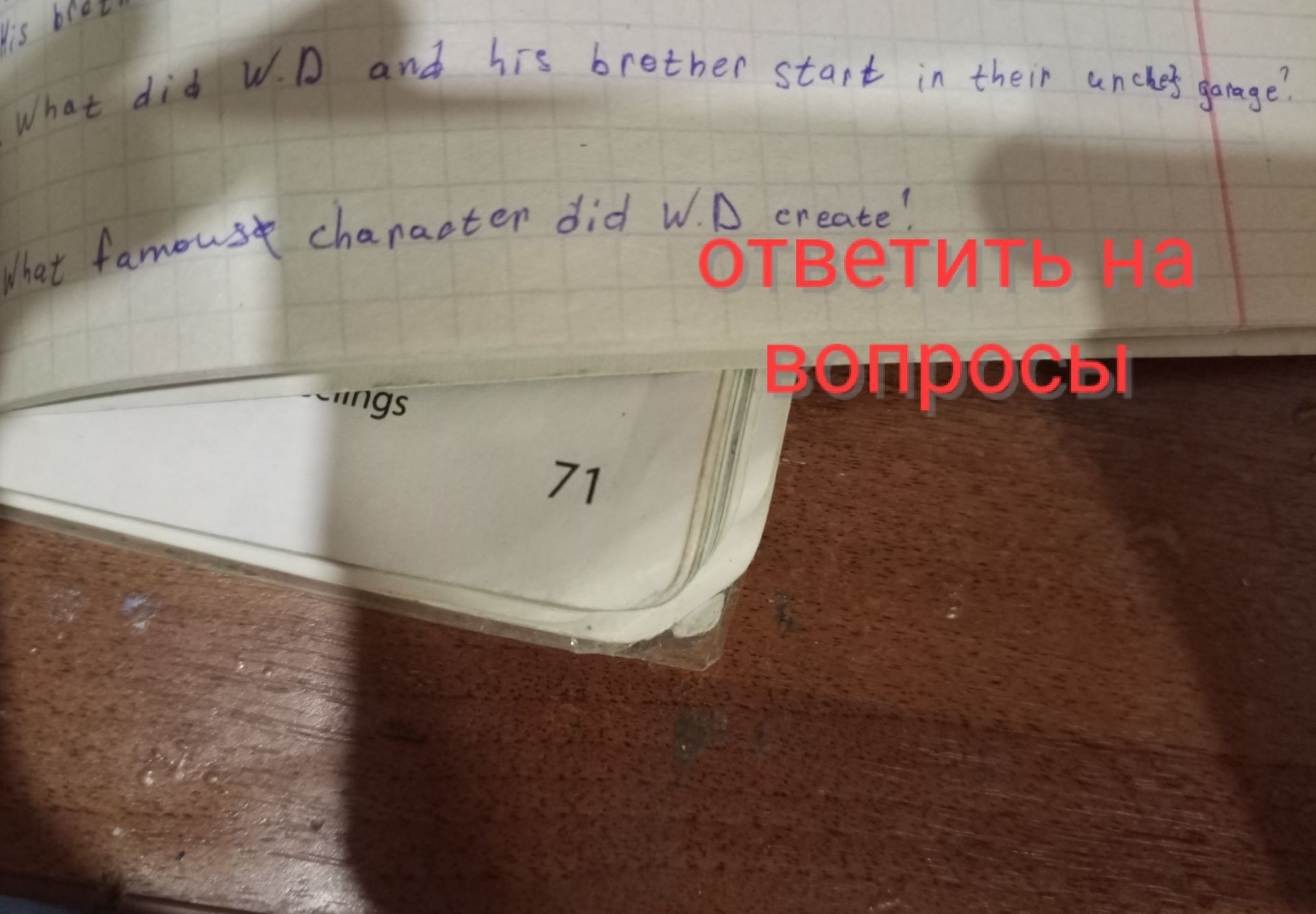 Фото задания: What famous character did W.D create?