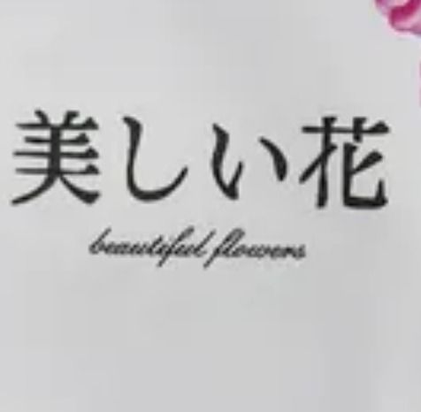 Фото задания: The text in the image says "美しい花" and below it "beautiful flowers". Please provide this as a JSON object.