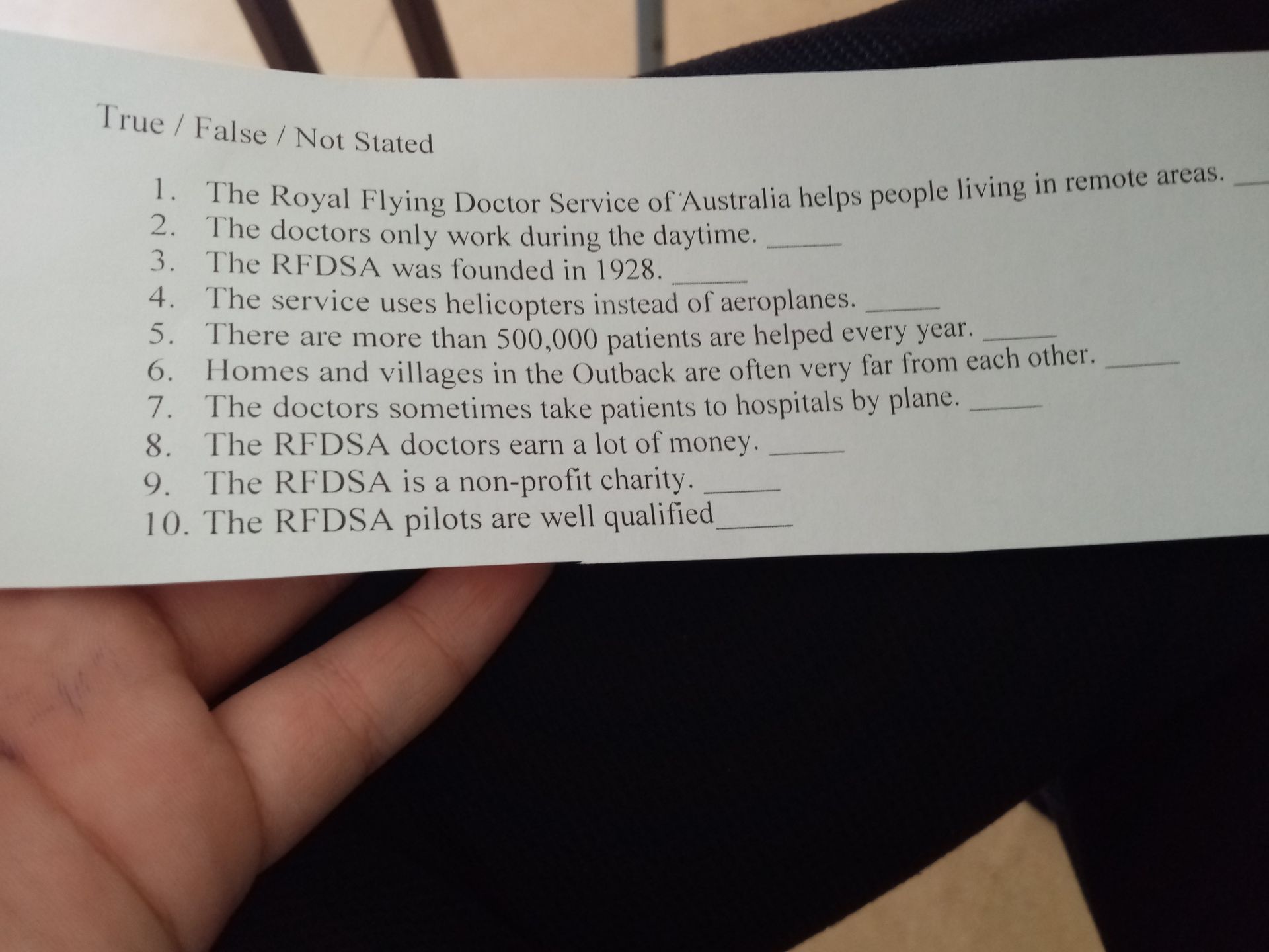 Фото задания: 10. The RFDSA pilots are well qualified