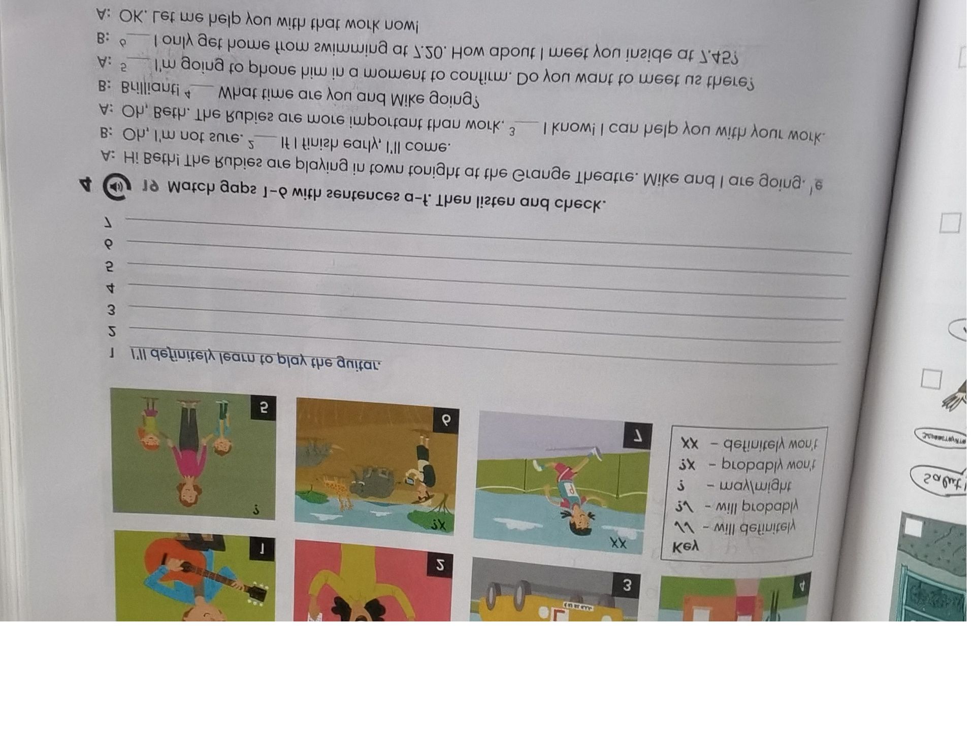 Фото задания: 4. Match gaps 1–6 with sentences a–f. Then listen and check.