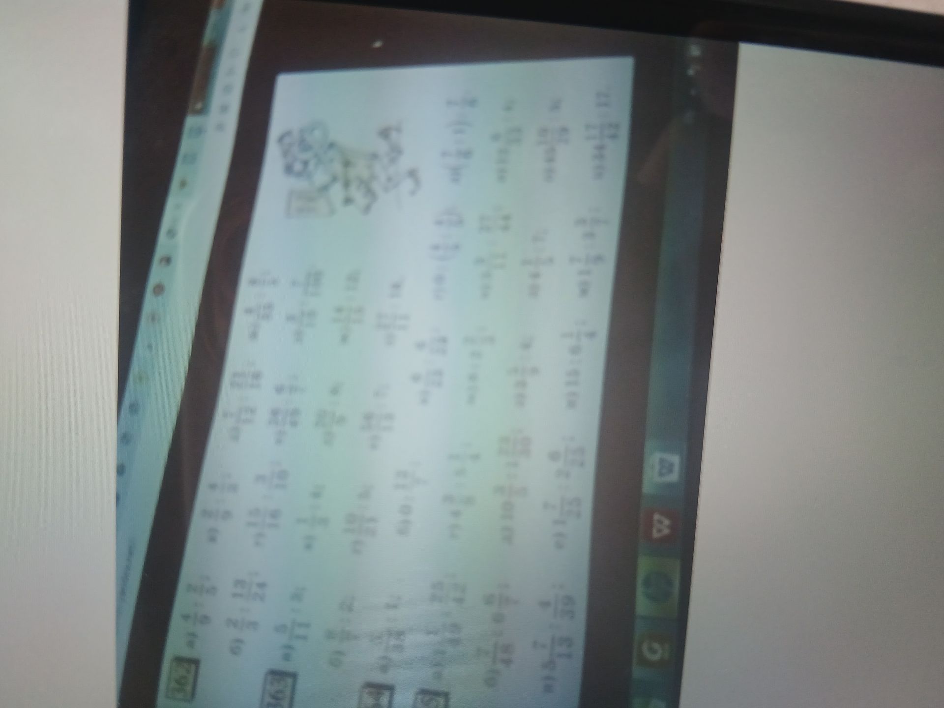 Фото задания: The image contains a math worksheet with several fraction problems. I need to see the problems to provide answers.