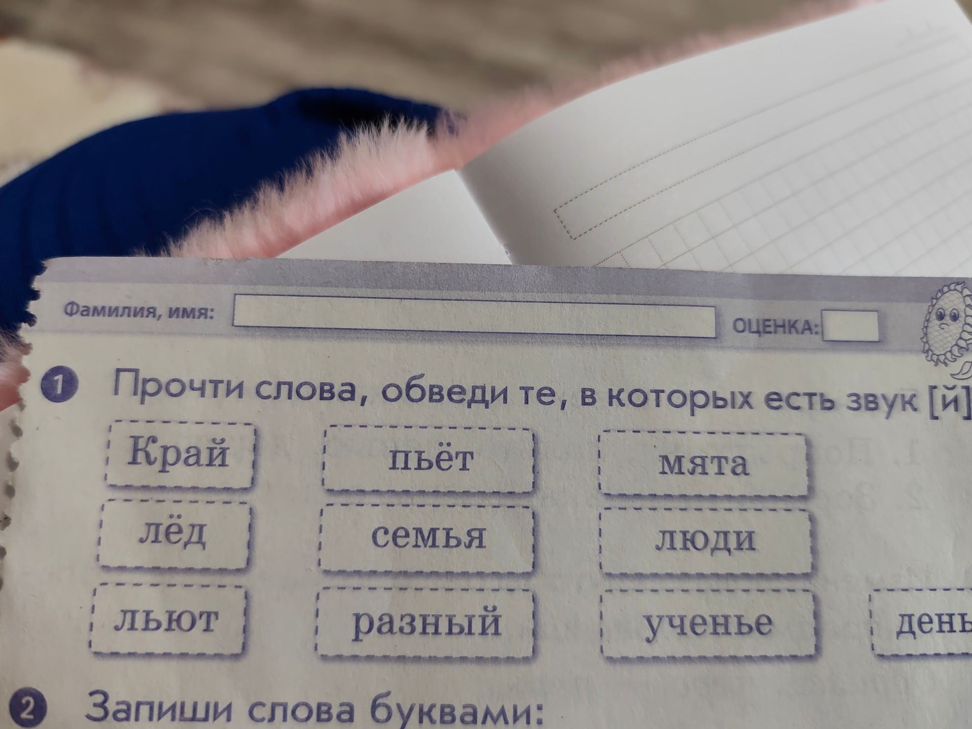 Фото задания: Запиши слова буквами: