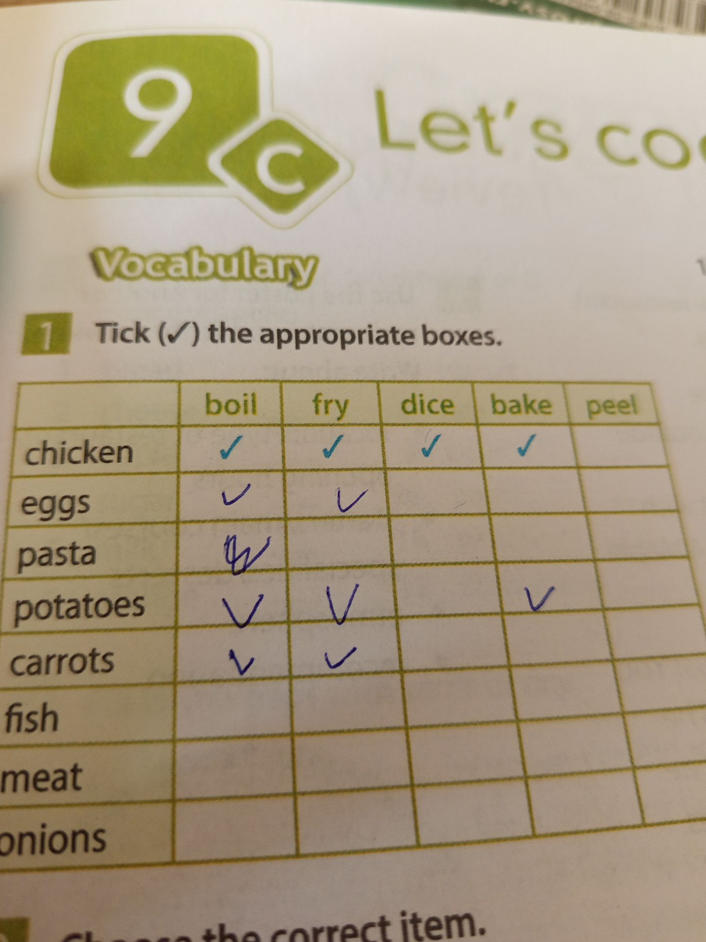 Фото задания: Tick (✔) the appropriate boxes.