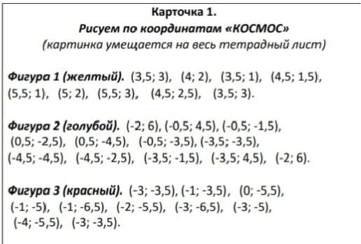 Фото задания: Рисуем по координатам «КОСМОС»