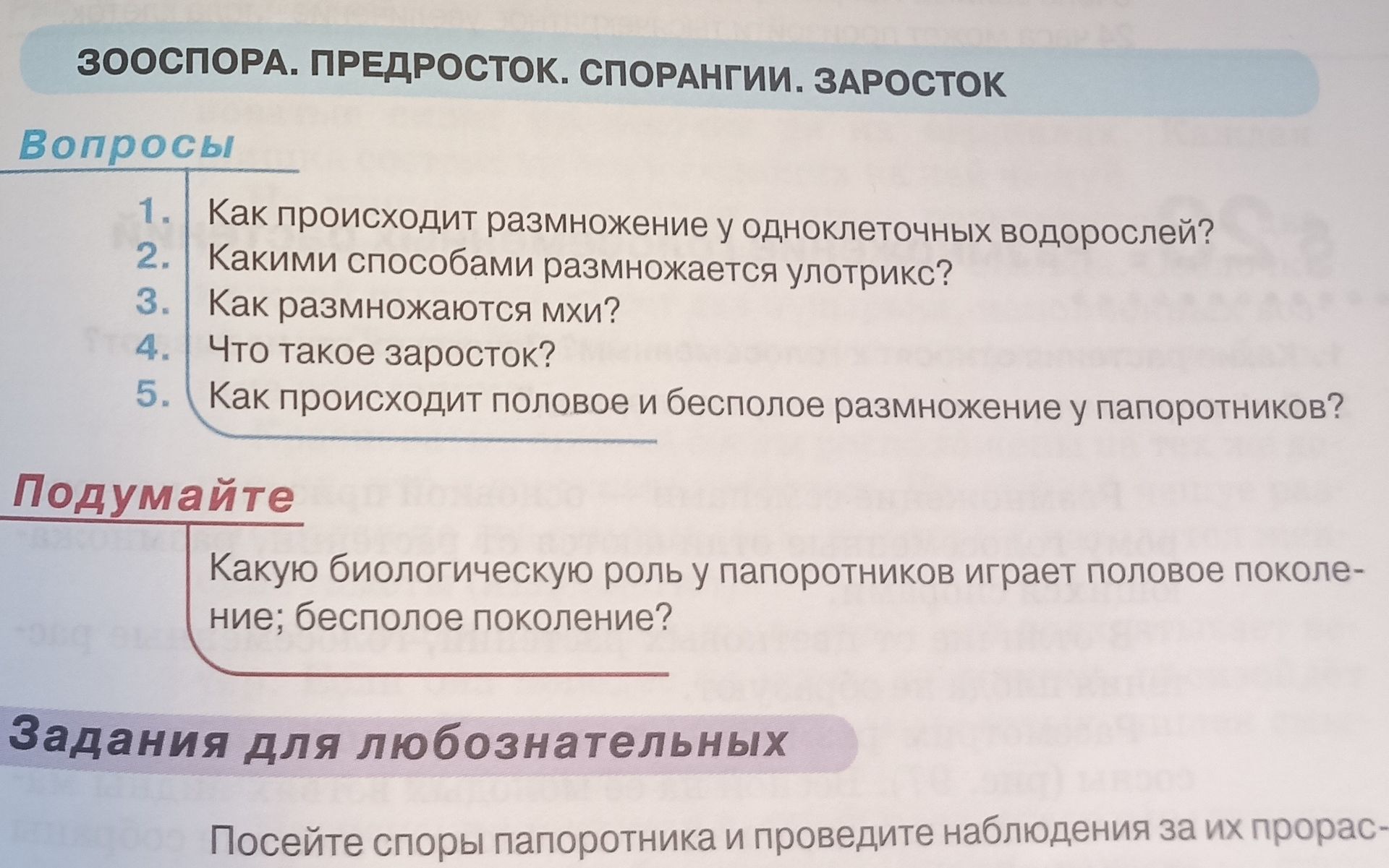 Фото задания: 3. Как размножаются мхи?