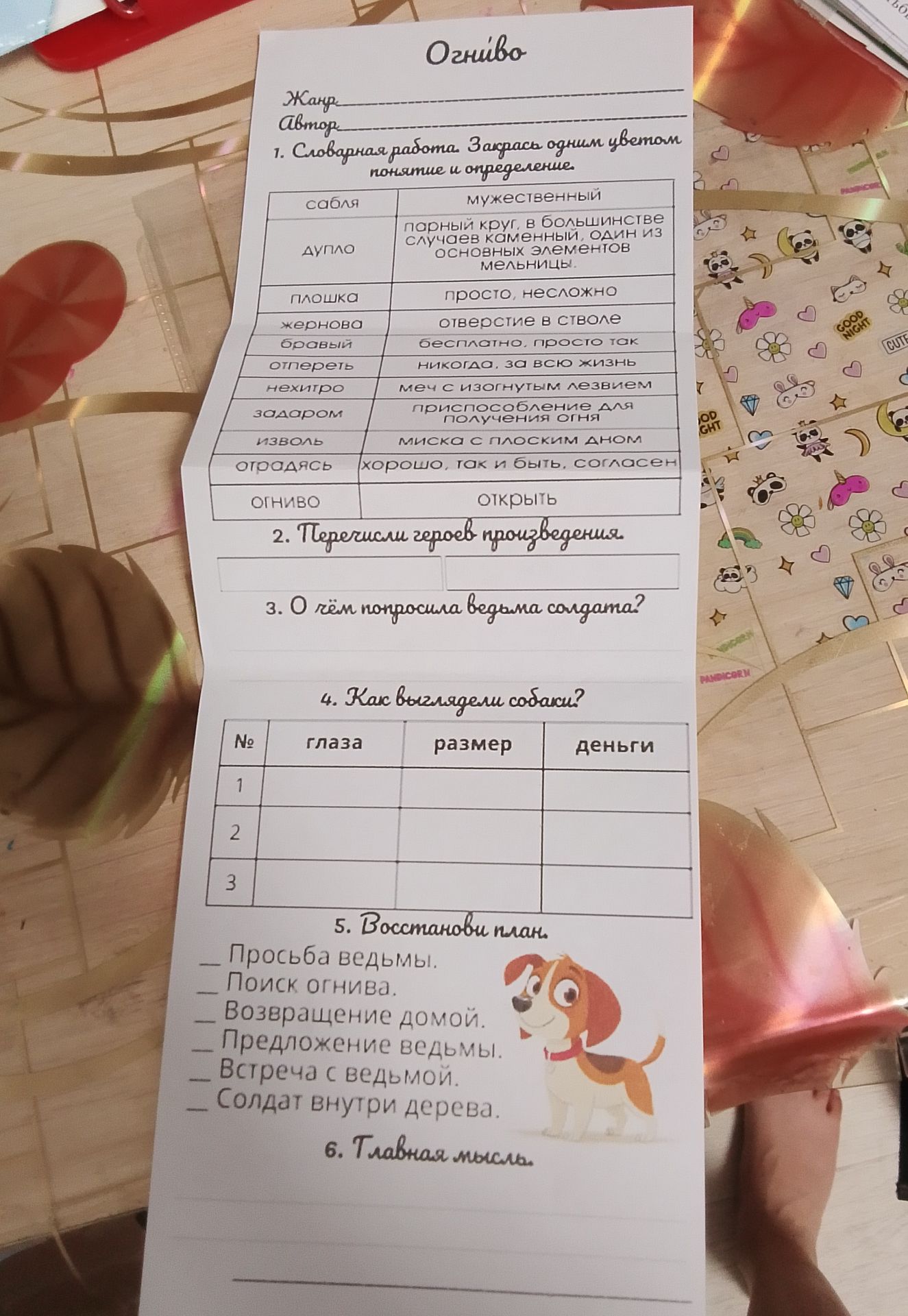 Фото задания: 3. О чём попросила ведьма солдата?