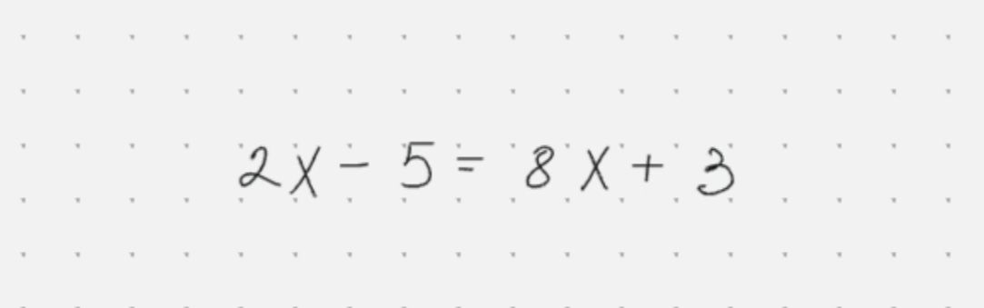 Фото задания: 2x - 5 = 8x + 3