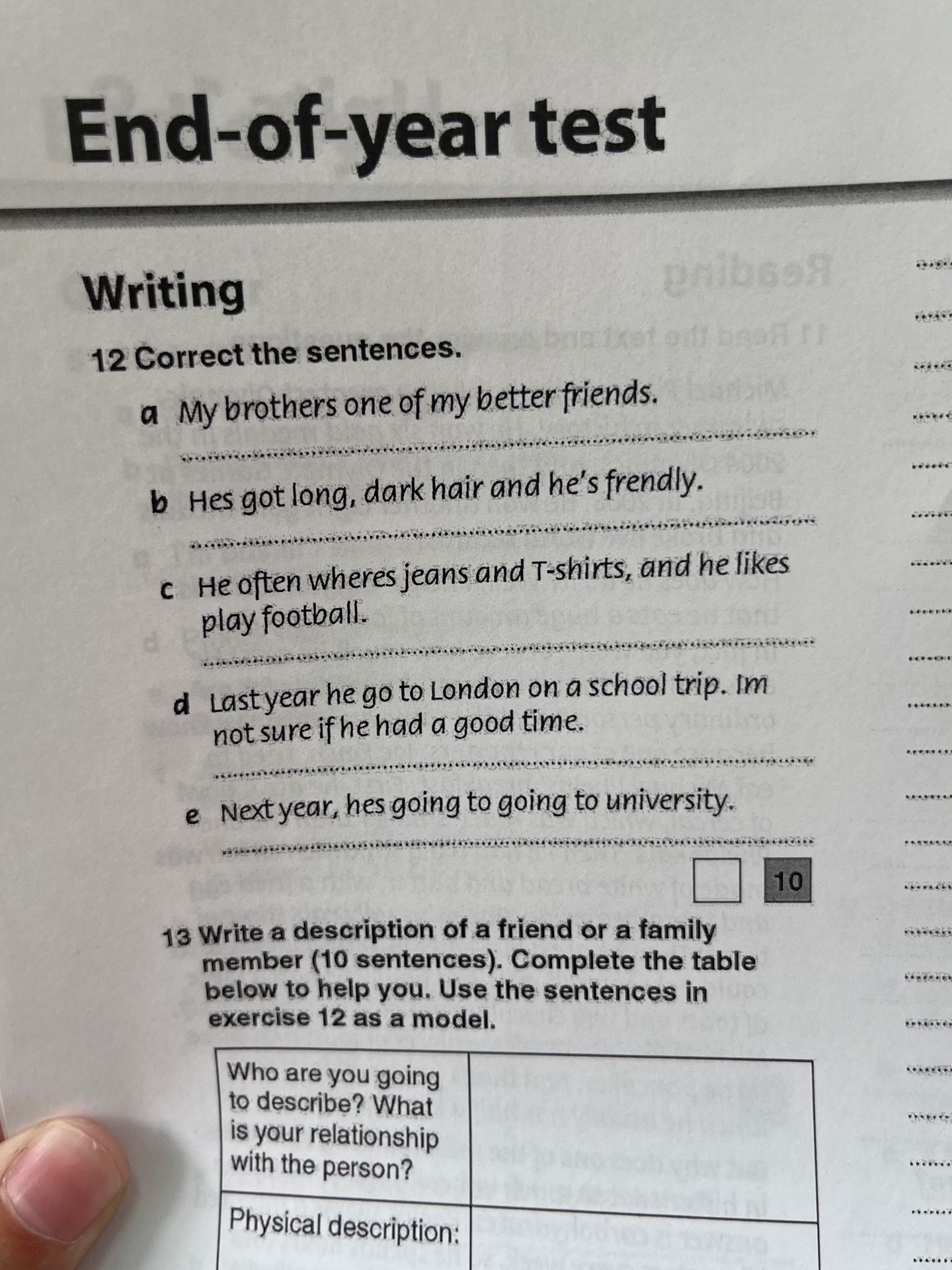Фото задания: 12 Correct the sentences.