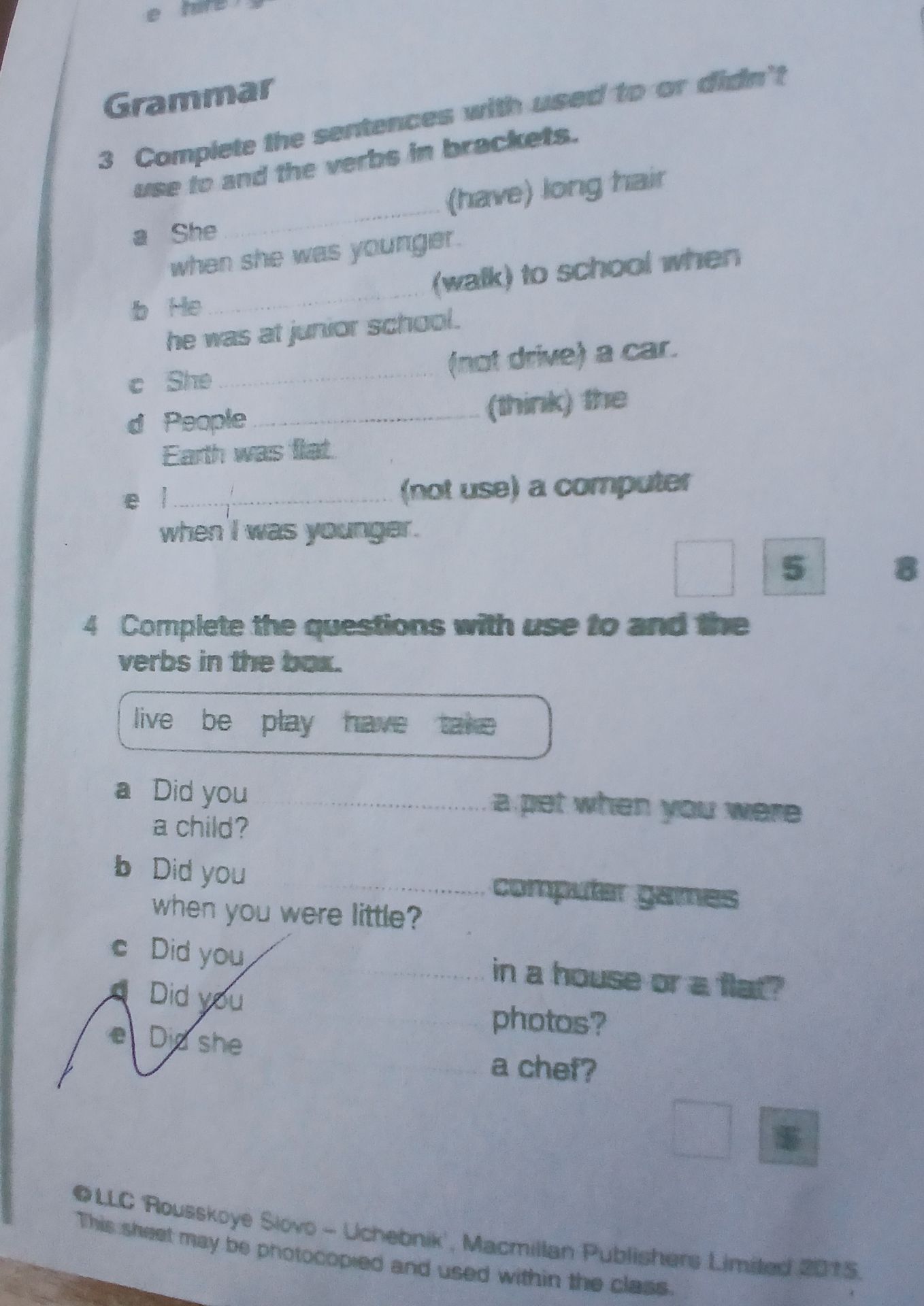 Фото задания: 4 Complete the questions with use to and the verbs in the box.
