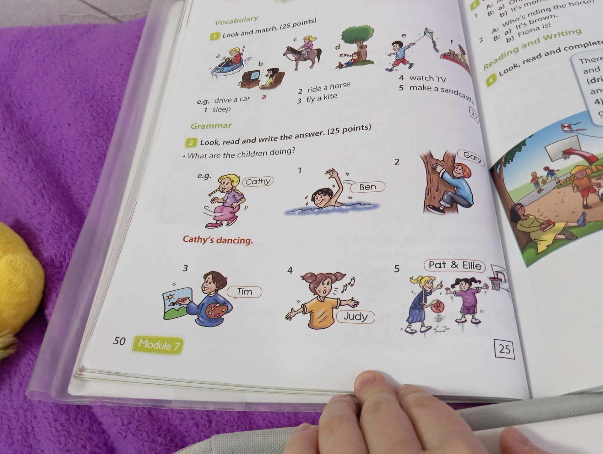 Фото задания: Reading and Writing 4 Look, read and complete