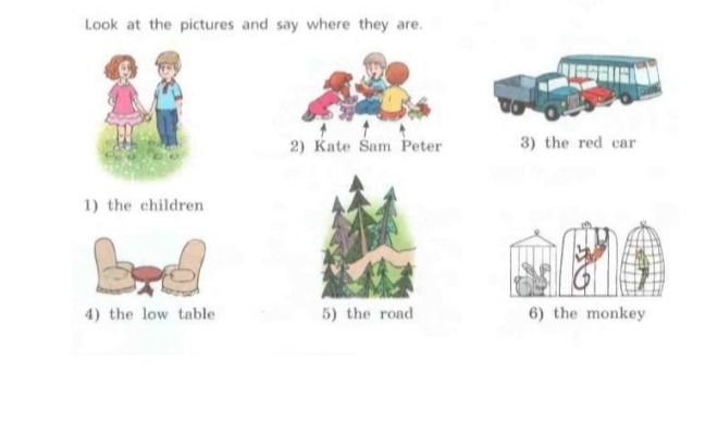 Фото задания: Look at the pictures and say where they are.