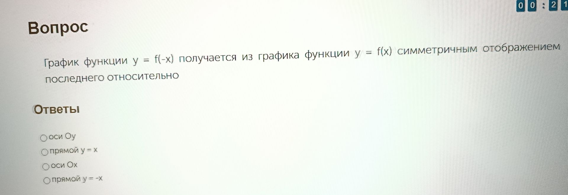 Фото задания: График функции у = f(-x) получается из графика функции у = f(x) симметричным отображением последнего относительно