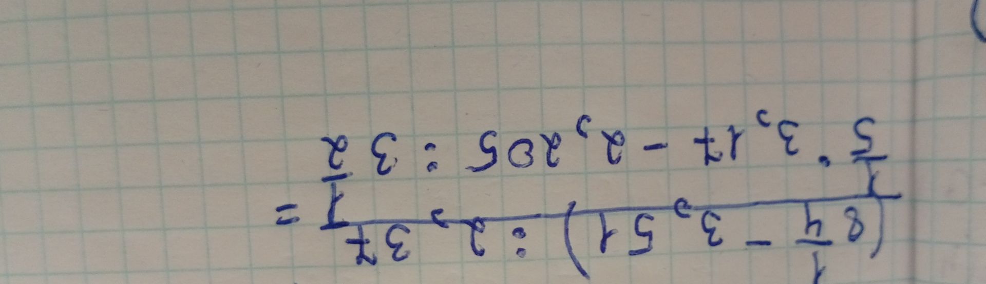 Фото задания: Evaluate the expression: \( \frac{8}{4} - 3 \cdot 5^{1} : (2 - 3^{2}) \cdot \frac{1}{3} - 2 \cdot 3^{2} \)