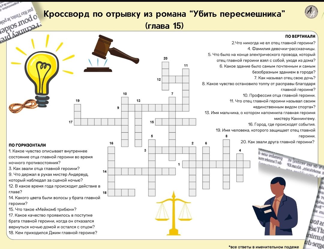 Фото задания: ПО ГОРИЗОНТАЛИ 1. Какое чувство описывает внутреннее состояние отца главной героини во время ночного противостояния? 3. Как…