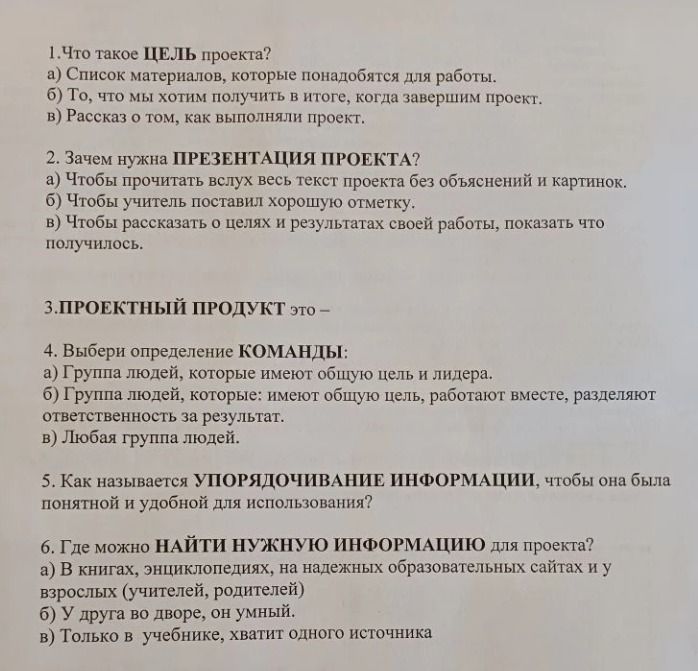 Фото задания: 1. Что такое ЦЕЛЬ проекта?
