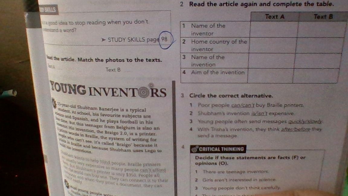 Фото задания: 2 Read the article again and complete the table.