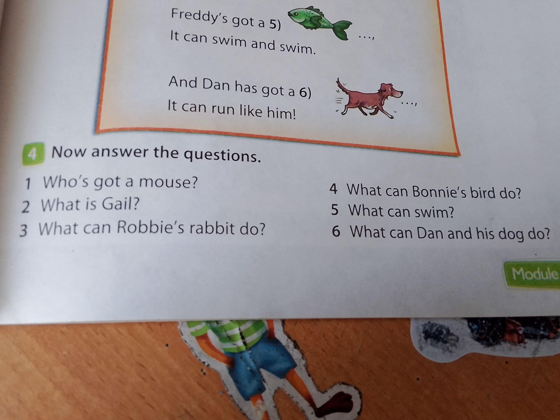 Фото задания: 3 What can Robbie's rabbit do?