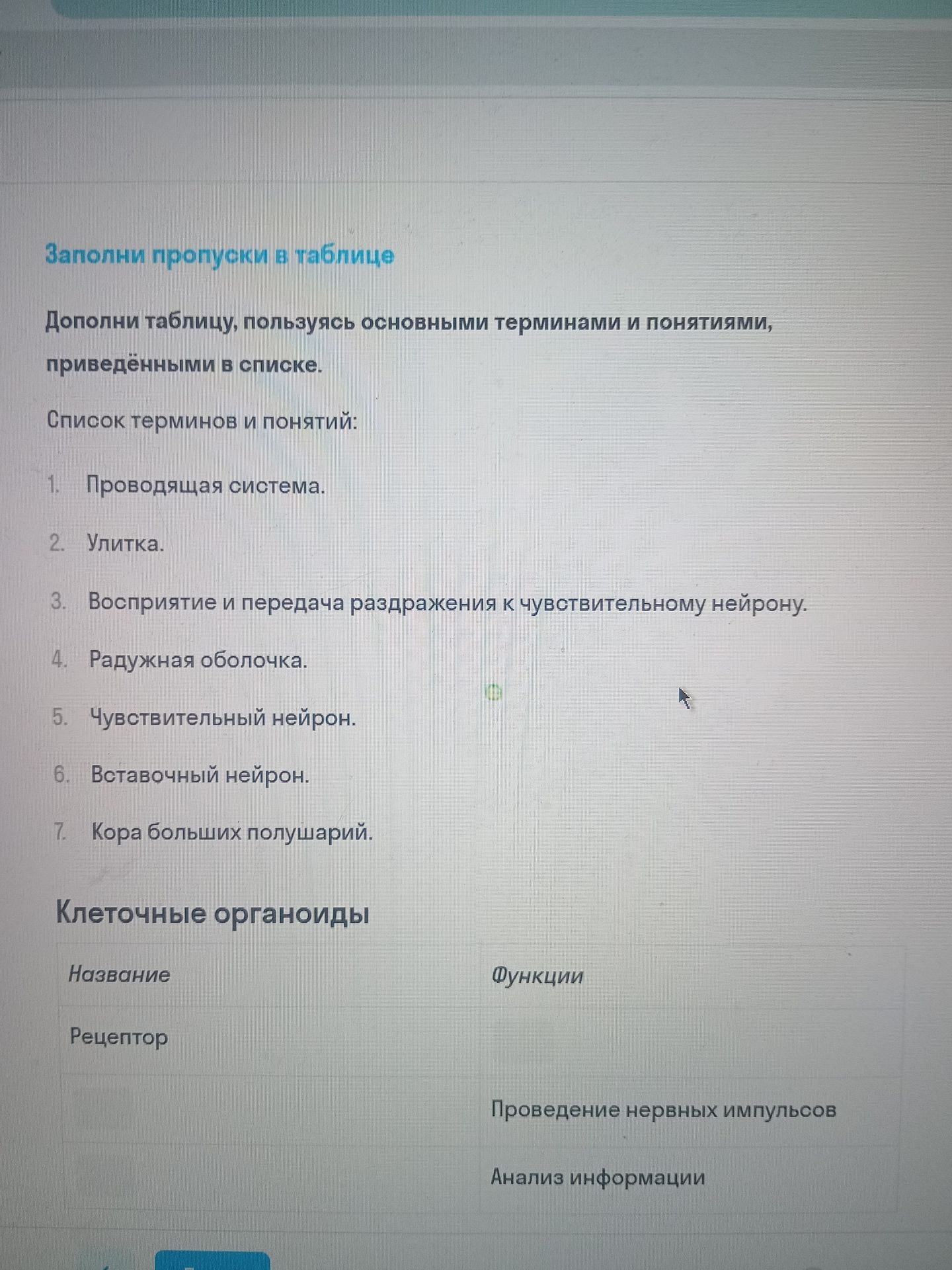 Фото задания: Заполни пропуски в таблице. Дополни таблицу, пользуясь основными терминами и понятиями, приведёнными в списке. Список…