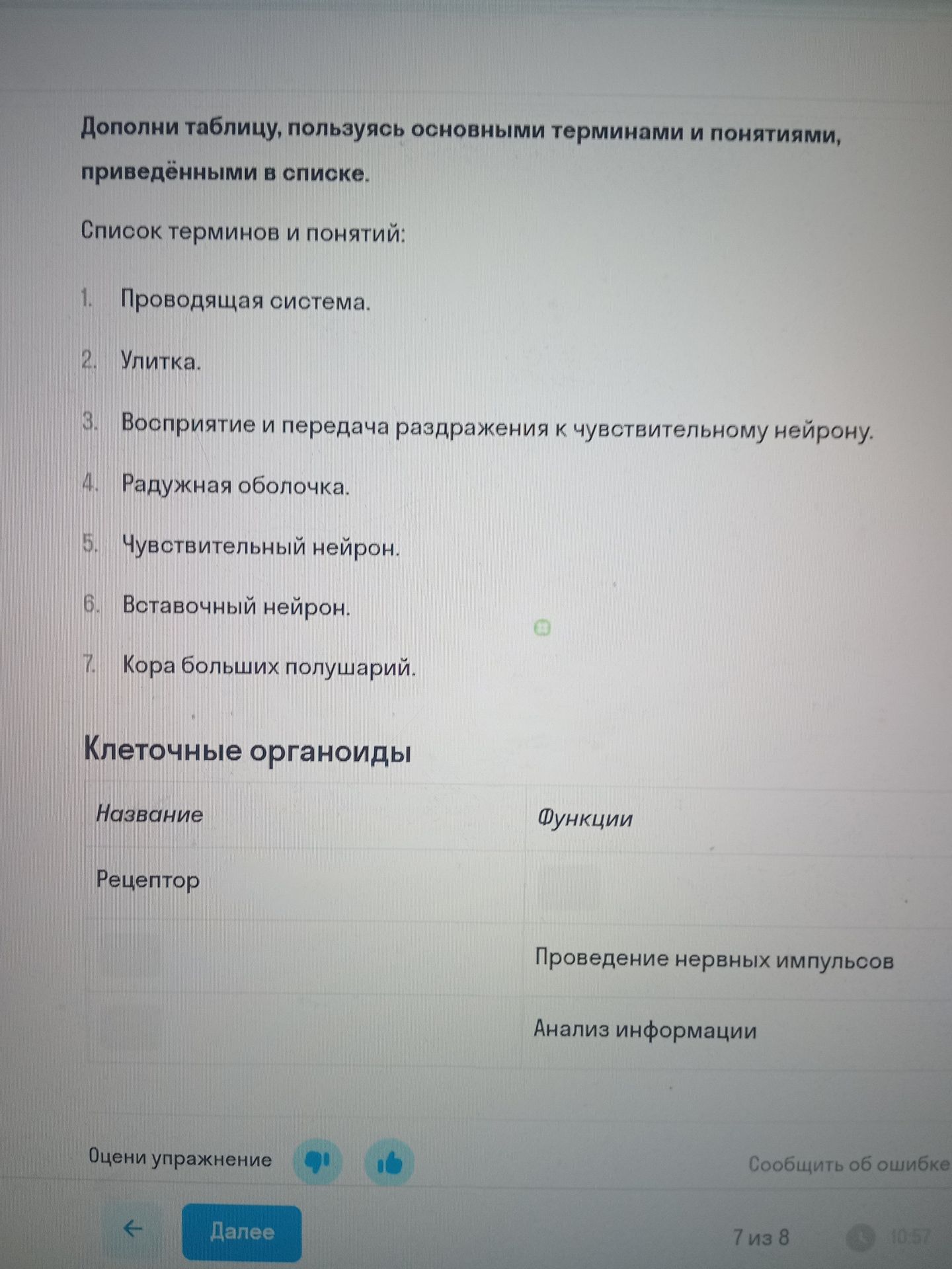 Фото задания: Дополни таблицу, пользуясь основными терминами и понятиями, приведёнными в списке. Список терминов и понятий: 1. Проводящая…