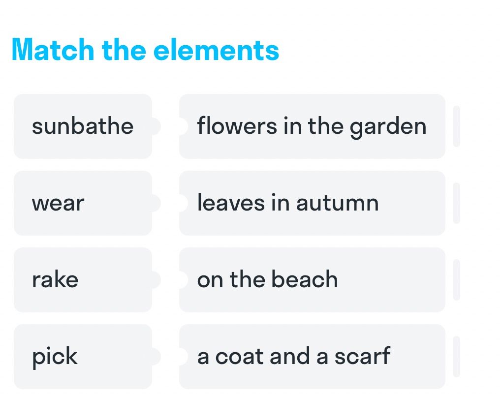 Фото задания: Match the elements