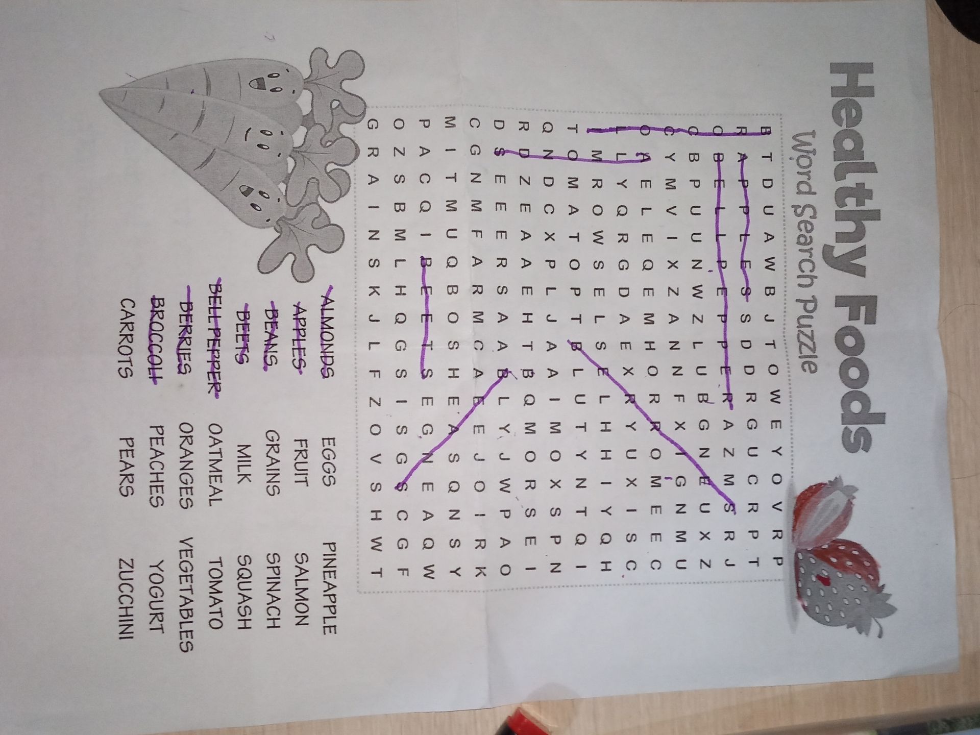 Фото задания: Healthy Foods Word Search Puzzle