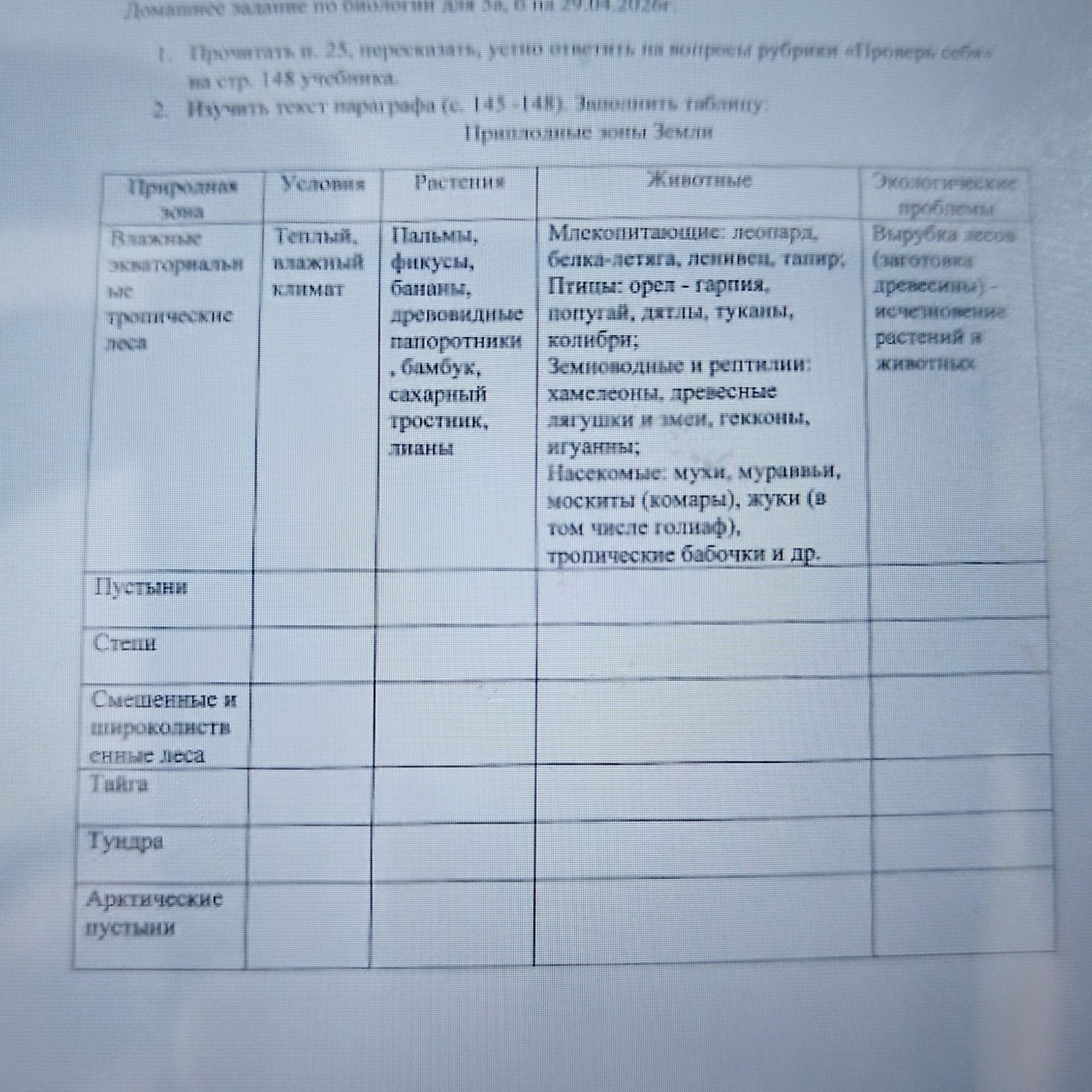 Фото задания: Домашнее задание по биологии для 3б, В на 29.04.2026г. 1. Прочитать п. 25, пересказать, устно ответить на вопросы рубрики…