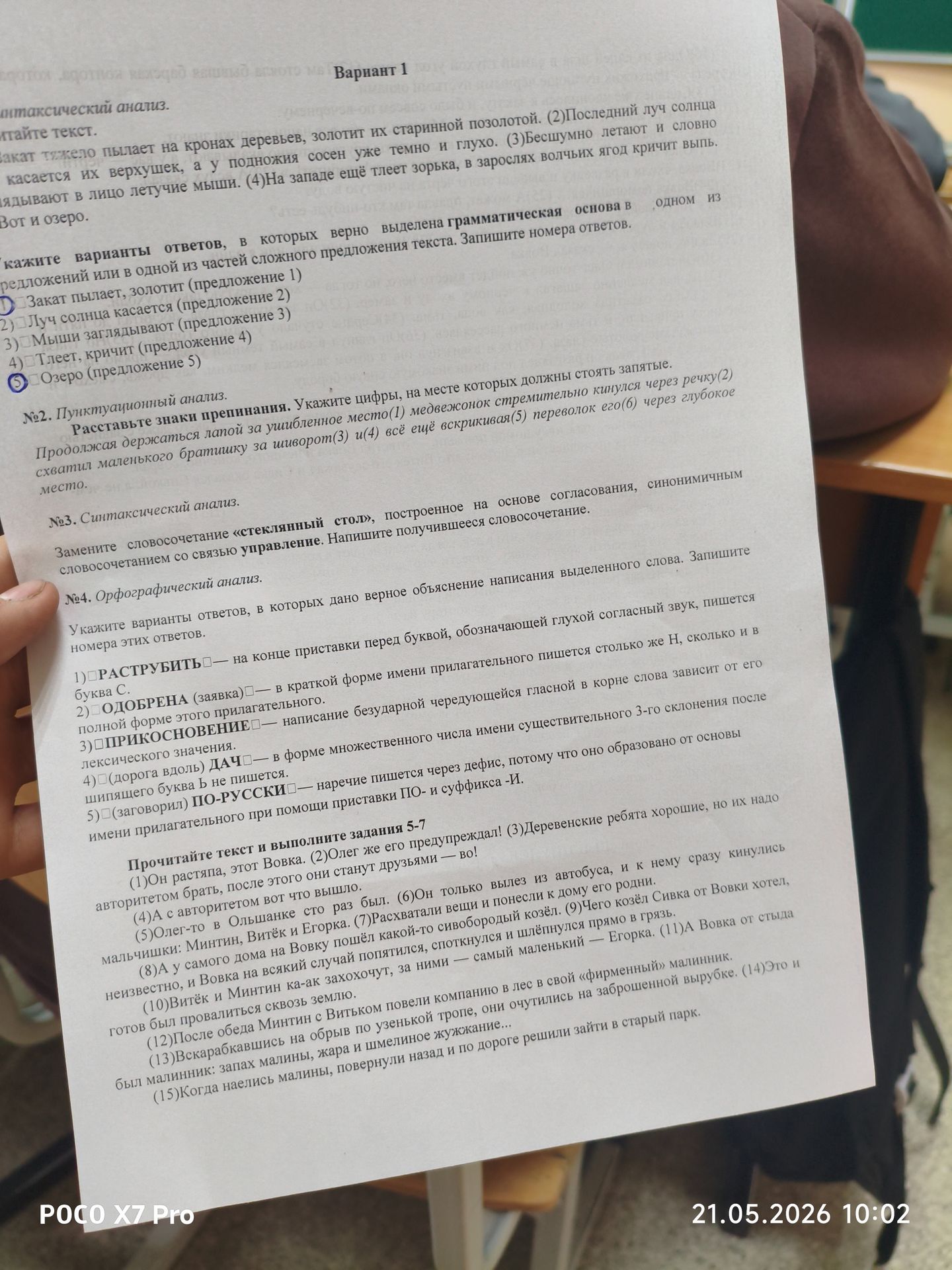 Фото задания: Укажите варианты ответов, в которых верно выделена грамматическая основа в предложении или в одной из частей сложного…
