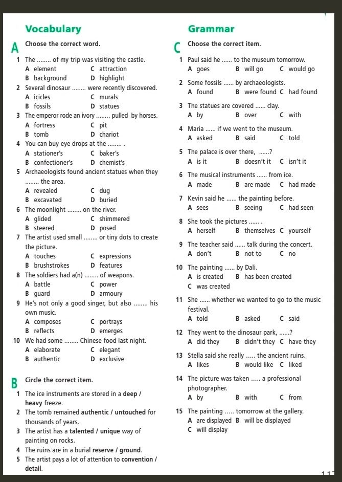 Фото задания: Grammar Choose the correct item.
