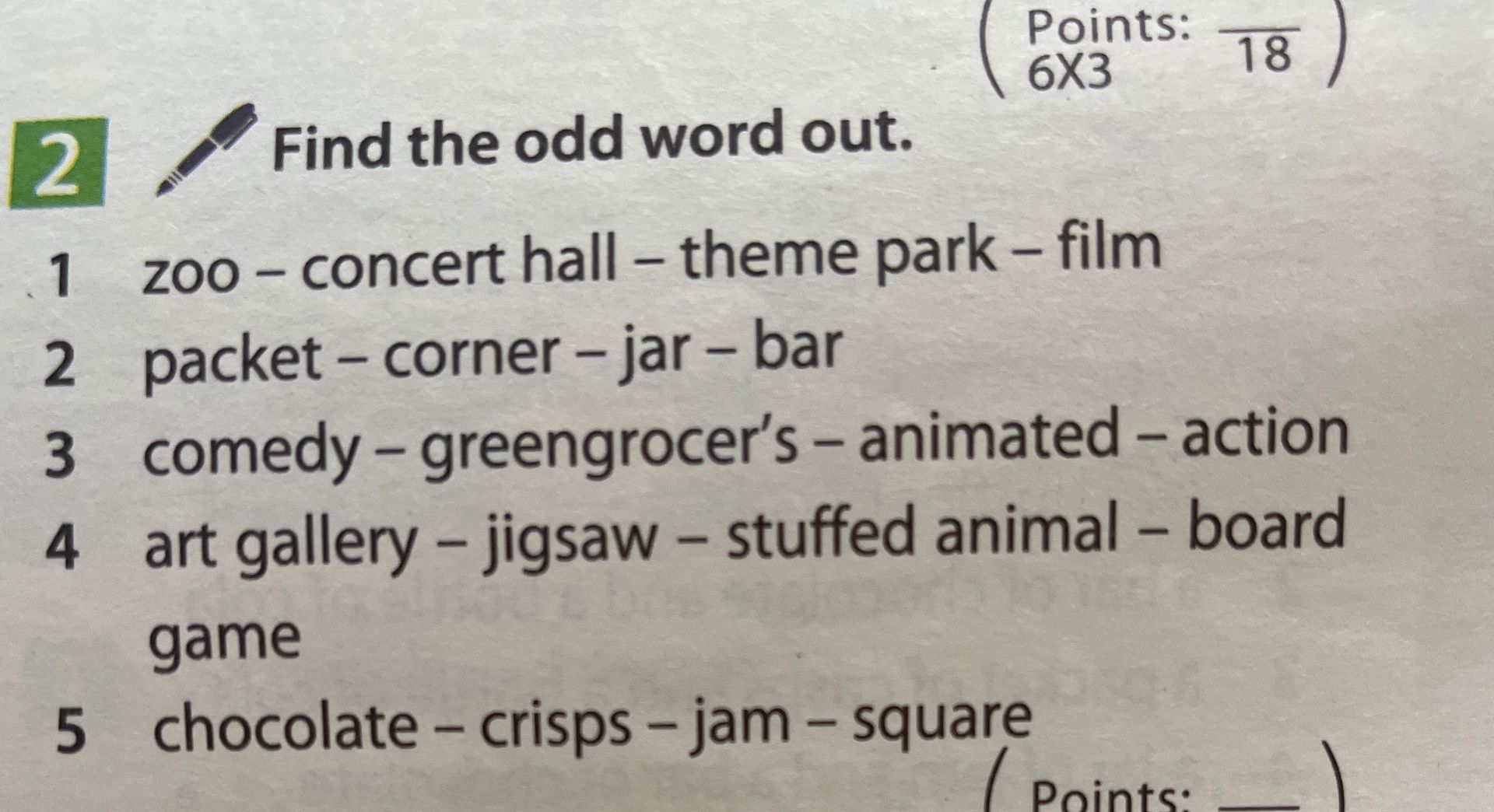 Фото задания: Find the odd word out.